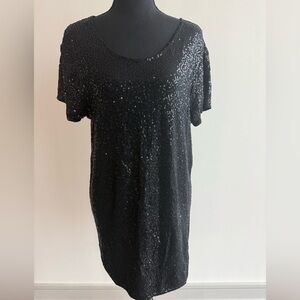VICTORIAS SECRET Black Sequin Sleep Dress